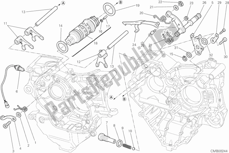 Wszystkie części do Mechanizm Zmiany Biegów Ducati Multistrada 1200 S Sport 2011